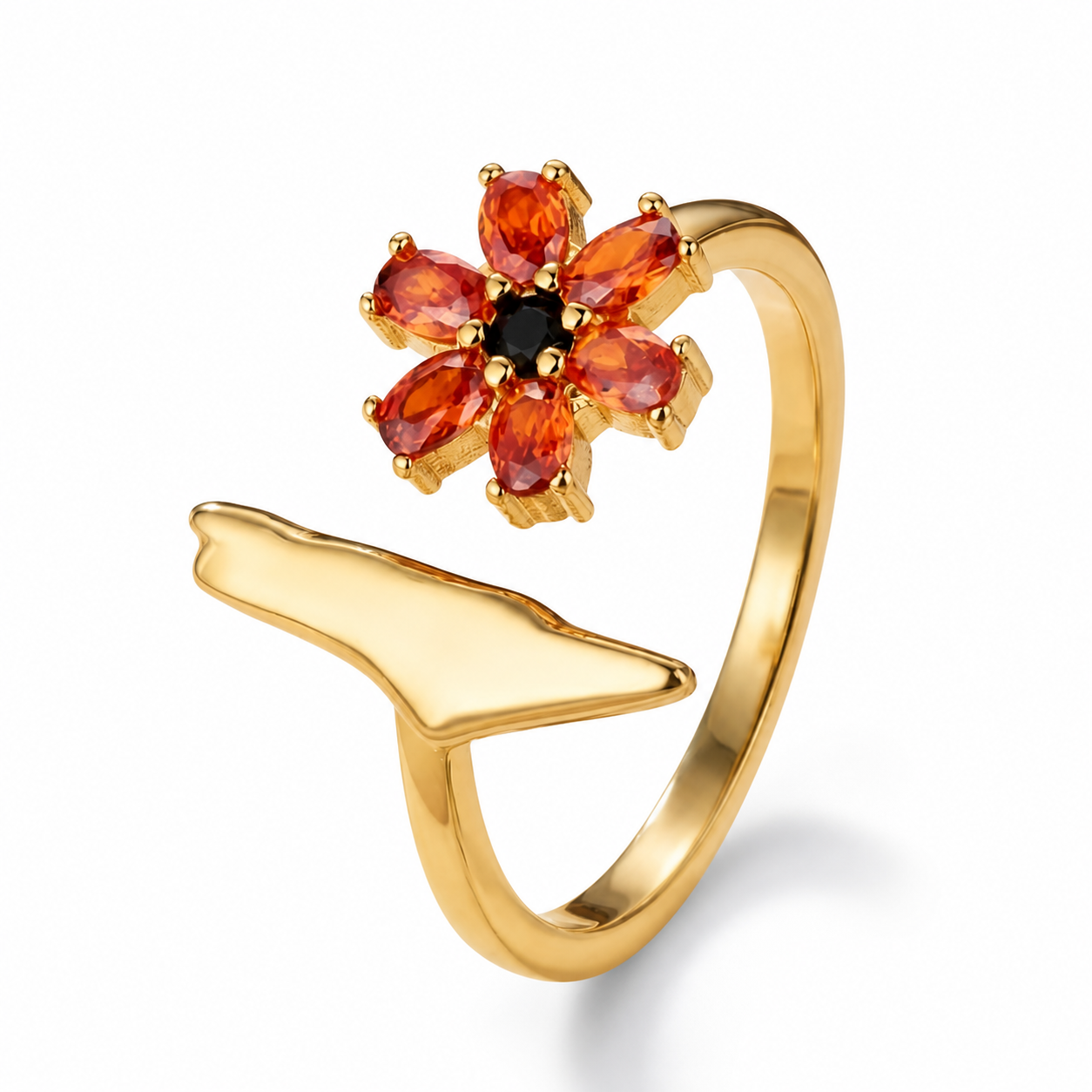 18K Gold-Plated Palestine Map Crystal Ring