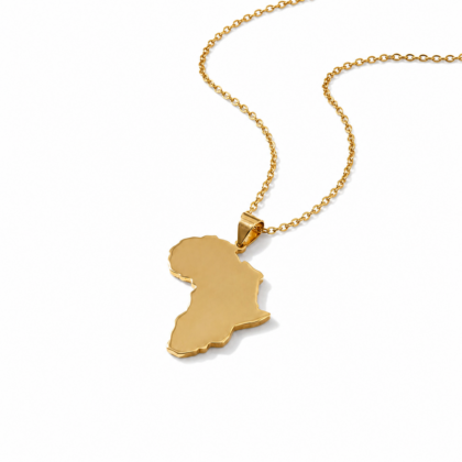 18K Gold-Plated Africa Map Pendant Necklace