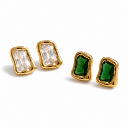 18K Gold-Plated Zirconia Statement Earrings