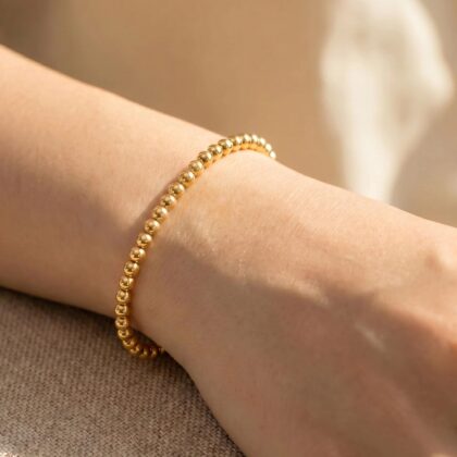 18K Gold-Plated Bead Chain Bracelet