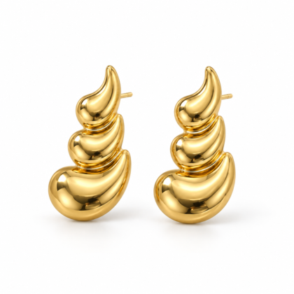 18K Gold-Plated Statement Crescent Earrings